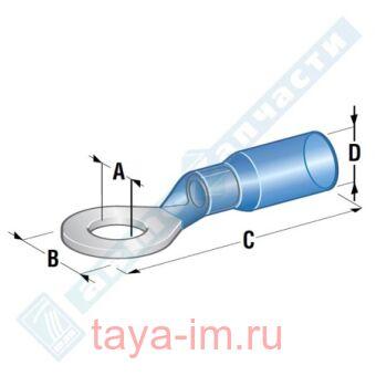 Клемма кольцевая D4 син. термоусад MTA