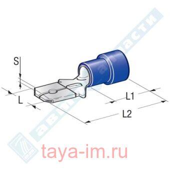 Клемма папа 6,3мм синяя MTA
